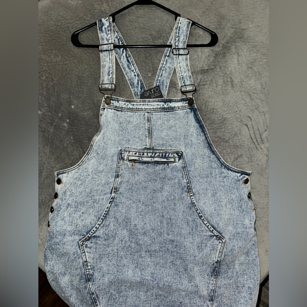 Denim Mini Skirt Overalls